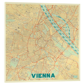 Tableau en verre acrylique  Vienna Map Retro - Hubert Roguski