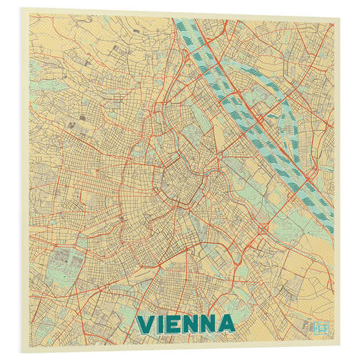 PVC print Vienna Map Retro