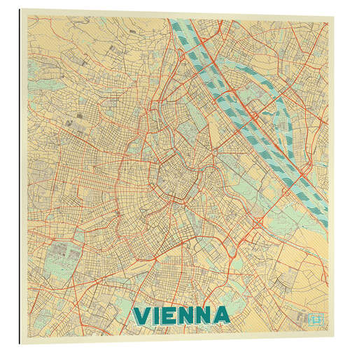 Gallery print Vienna Map Retro