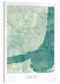 Gallery print Lisbon map blue