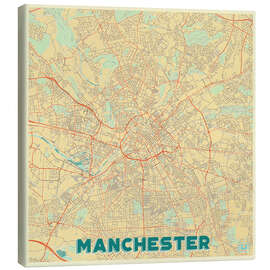 Canvas print Manchester Map Retro