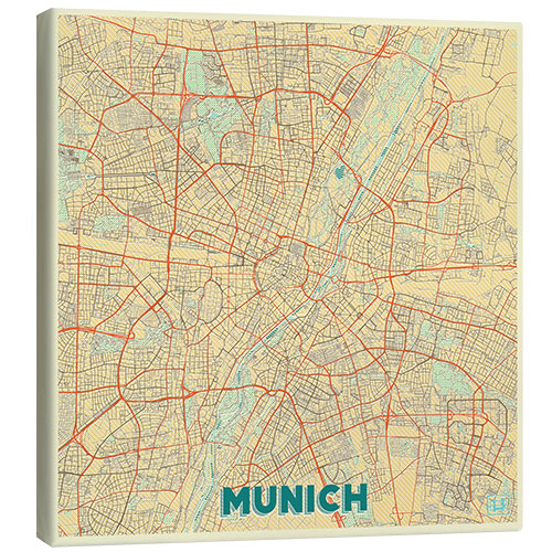 Canvas-taulu Munich Map Retro