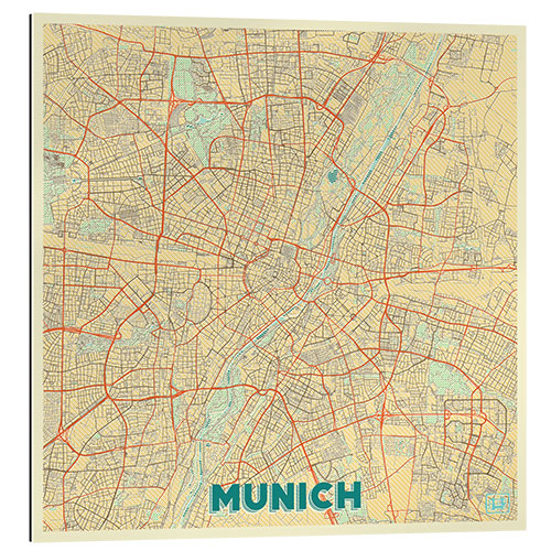 Galleriprint Munich Map Retro