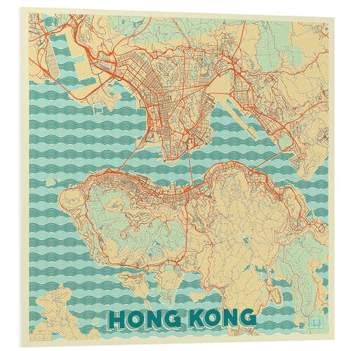 Obraz na PCV HongKong Map Retro