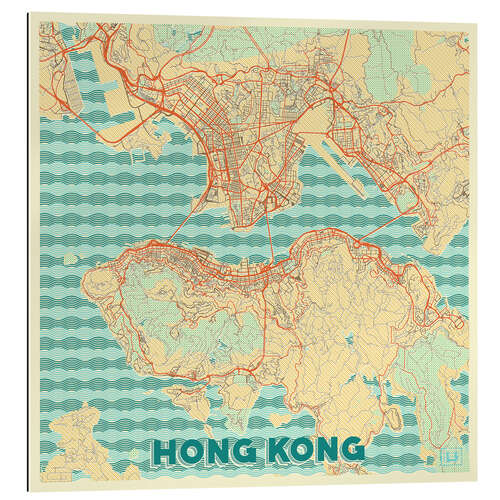 Gallery print HongKong Map Retro