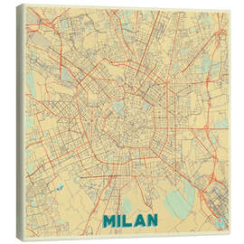 Canvas print Milan Map Retro