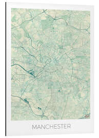 Tableau en aluminium Carte de Manchester