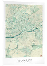 Gallery print Frankfurt, Germany Map Blue