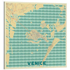 Cuadro de aluminio Venice, Italy Map Retro