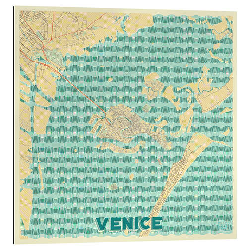 Gallery print Venice, Italy Map Retro