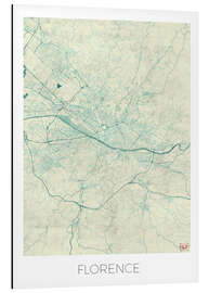 Cuadro de aluminio Florence, Italy Map Blue