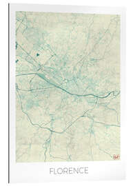 Gallery print Florence, Italy Map Blue