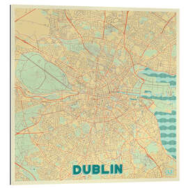 Galleriprint Dublin, Ireland Map Retro