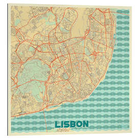 Gallery print Lisbon, Portugal Map Retro