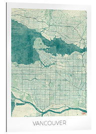 Galleriprint Vancouver, Canada Map Blue