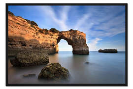 Gerahmter Kunstdruck Grotten an der Algarve