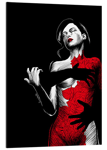 Aluminium print Nightfall in red I