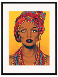 Gerahmter Kunstdruck Afrikanische Frau (Detail)