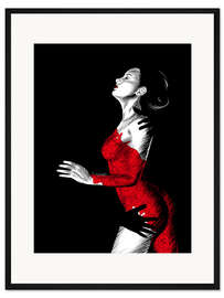 Gerahmter Kunstdruck Zwielicht in rot III