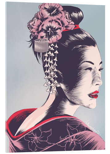 Quadro em acrílico Geisha Maiko