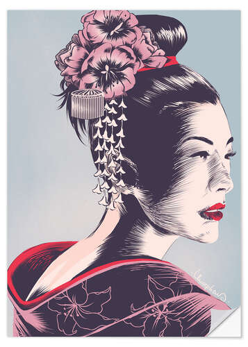 Wandsticker Geisha Maiko