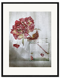 Impresión de arte enmarcada Bodegón con hortensias