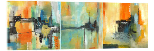 Acrylic print Triptychon Gelb/Blau