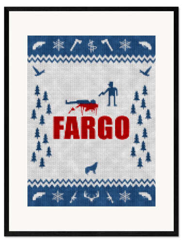 Framed art print Fargo - minimum alternative film TV - knitted look