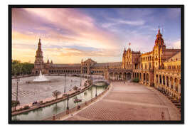 Gerahmter Kunstdruck Placa de Espana - Sevilla