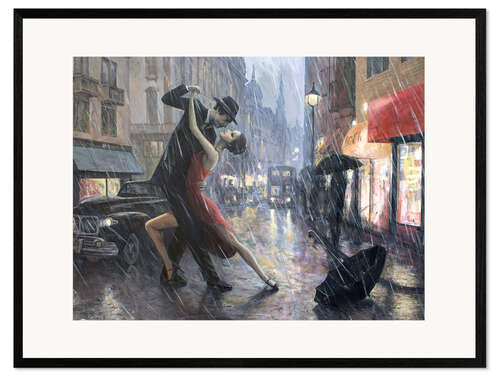 Impresión de arte enmarcada La vida es un baile bajo la lluvia II