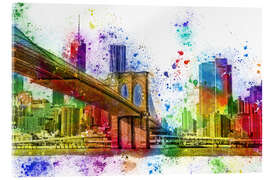 Akryylilasitaulu  New York with Brooklyn Bridge - Peter Roder