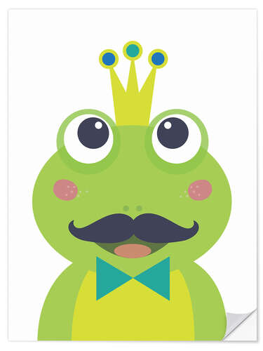 Naklejka na ścianę Frog with mustache