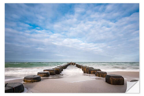 Naklejka na ścianę Groyne on shore of the Baltic Sea