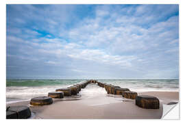 Naklejka na ścianę Groyne on shore of the Baltic Sea