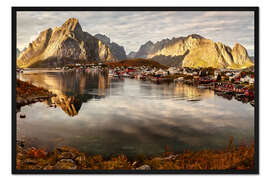 Gerahmter Kunstdruck Norwegischer Fjord