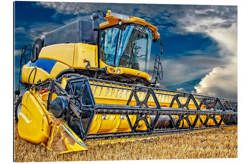 Gallery print Harvester in the cornfield