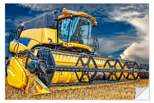 Adesivo murale Harvester in the cornfield