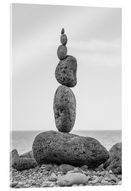 Stampa su vetro acrilico  Torre di pietre sulla spiaggia - Gerhard Wild