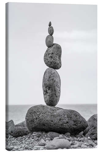 Leinwandbild Steinturm am Strand