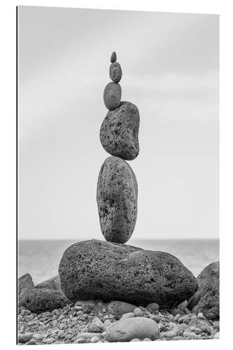 Galleriprint Tårn av steiner på stranden