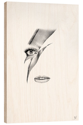 Wood print Ziggy Stardust