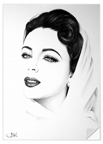 Sticker mural Elizabeth Taylor I