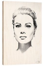 Wood print Grace Kelly I