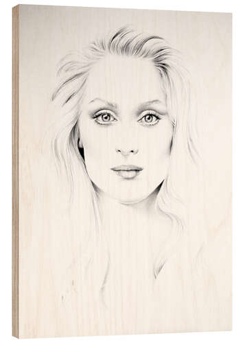 Wood print Meryl Streep