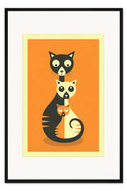 Gerahmter Kunstdruck DREI KATZEN