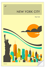 Selvklebende plakat NEW YORK CITY TRAVEL POSTER