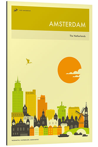 Aluminiumsbilde AMSTERDAM TRAVEL POSTER