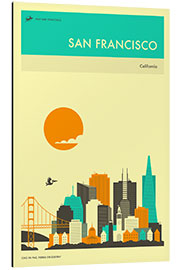 Aluminium print SAN FRANCISCO TRAVEL POSTER