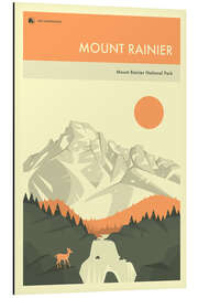 Tableau en aluminium MOUNT RAINIER NATIONAL PARK POSTER