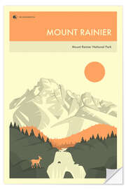 Sticker mural MOUNT RAINIER NATIONAL PARK POSTER